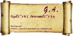 Györki Annamária névjegykártya